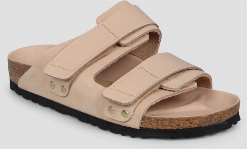 Birkenstock Nubuck Leren Sandalen met Verstelbare Banden Beige Dames