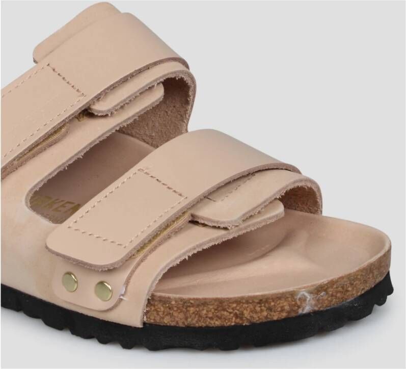 Birkenstock Nubuck Leren Sandalen met Verstelbare Banden Beige Dames