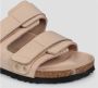 Birkenstock Nubuck Leren Sandalen met Verstelbare Banden Beige Dames - Thumbnail 14