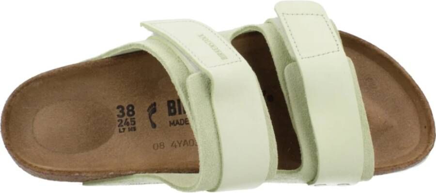 Birkenstock Nubuck Suede Leren Sliders Green Dames