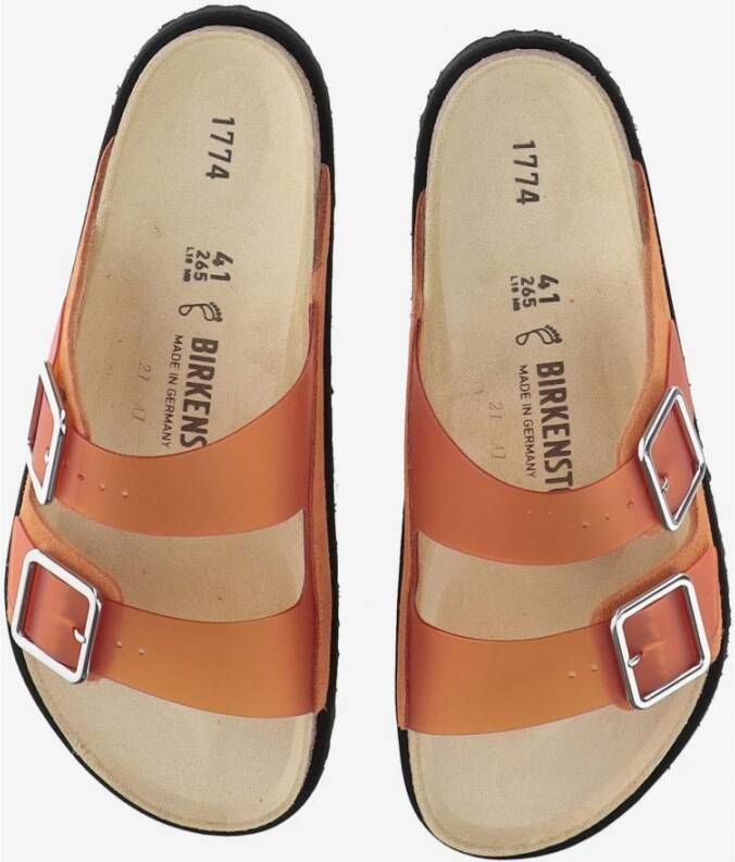 Birkenstock Oranje Sandalen met Suède Rand Kurk Zool Orange Heren