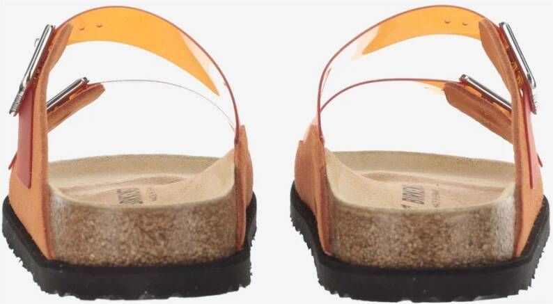 Birkenstock Oranje Sandalen met Suède Rand Kurk Zool Orange Heren