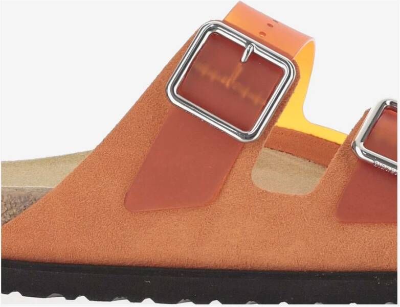 Birkenstock Oranje Sandalen met Suède Rand Kurk Zool Orange Heren