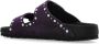 Birkenstock Paarse Suède Dubbele Gesp Sandalen Purple Dames - Thumbnail 4