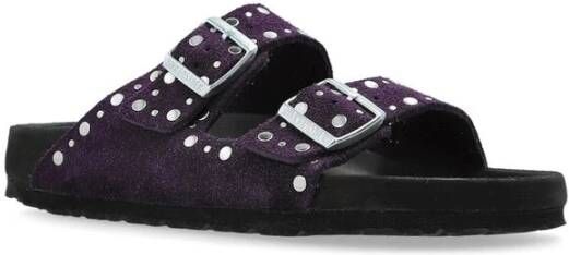 Birkenstock Paarse Suède Instap Sandalen Purple Dames