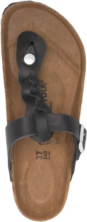 Birkenstock Zwarte Gizeh Open Teen Sandalen Zwart Dames