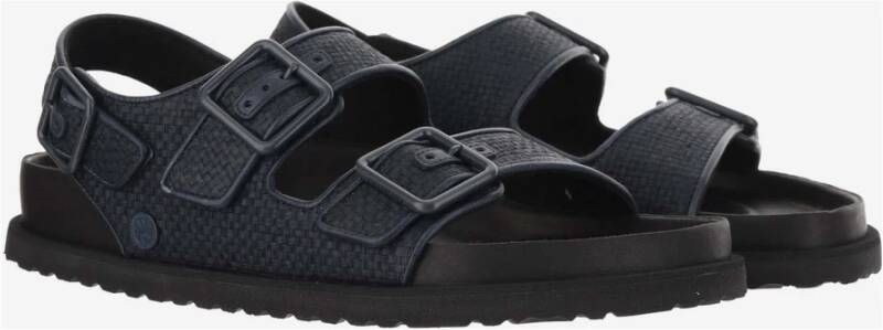 Birkenstock Raffia Sandalen met Leren Afwerking Blue Heren