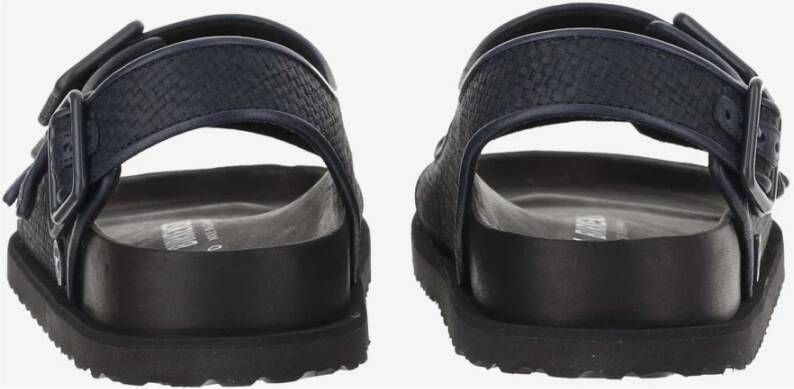 Birkenstock Raffia Sandalen met Leren Afwerking Blue Heren