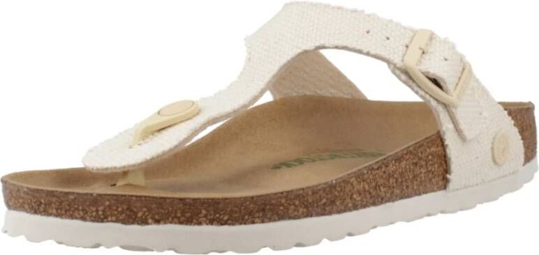 Birkenstock Rivet Logo Textiel Flip Flops Beige Dames