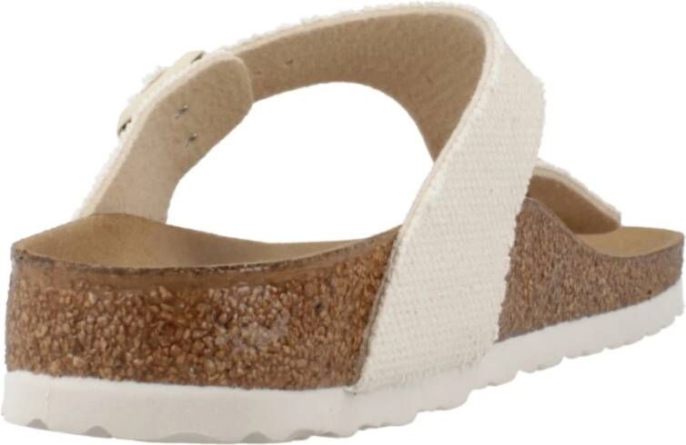 Birkenstock Rivet Logo Textiel Flip Flops Beige Dames