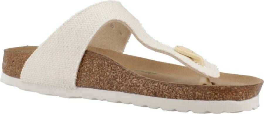 Birkenstock Rivet Logo Textiel Flip Flops Beige Dames