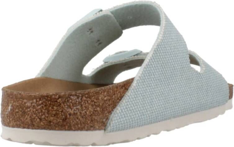 Birkenstock Rivet Logo Textiel Sliders Blue Dames