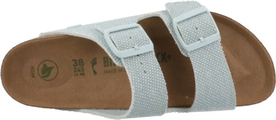 Birkenstock Rivet Logo Textiel Sliders Blue Dames