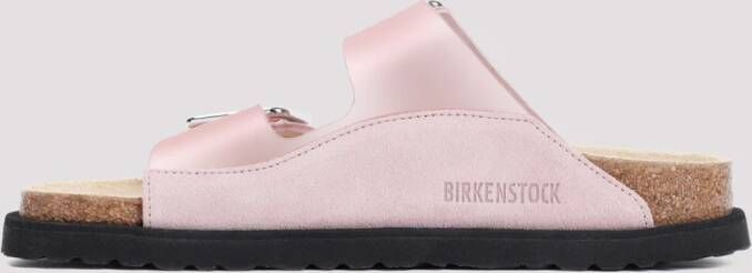 Birkenstock Roze Leren Dubbele Strap Sandalen Pink Dames