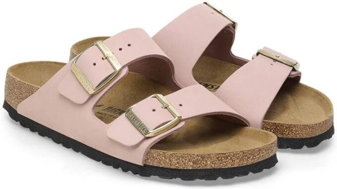 Birkenstock Roze Nubuck Dubbele Band Sandalen Pink Dames