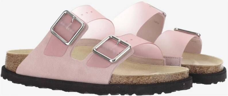 Birkenstock Roze PVC Sandalen met Suède Rand Pink Dames