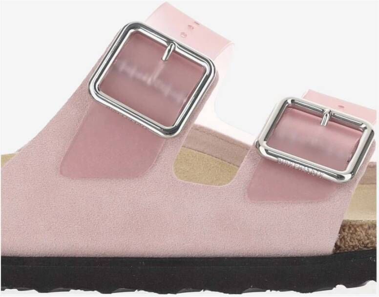 Birkenstock Roze PVC Sandalen met Suède Rand Pink Dames