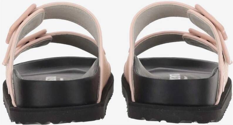 Birkenstock Roze Raffia Sandalen met Leren Rand Pink Dames