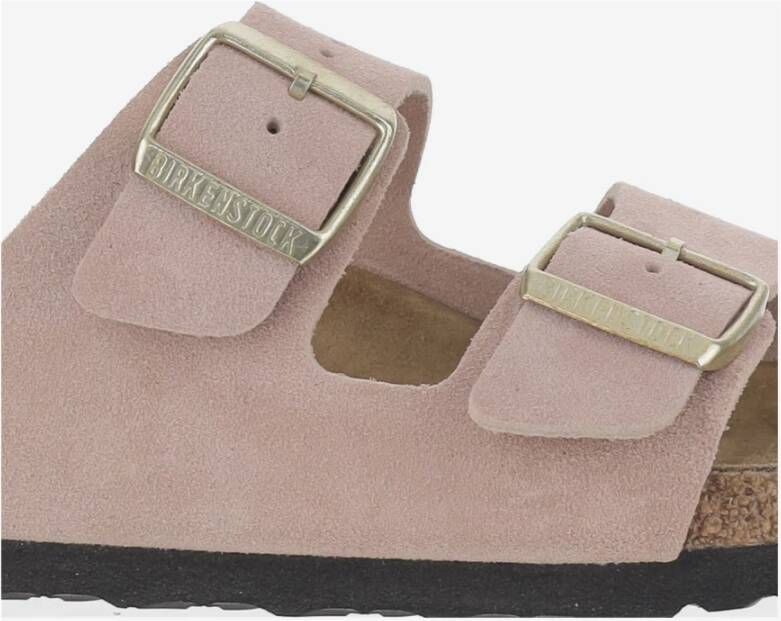 Birkenstock Roze Suède Sandalen met Kurken Zool Pink Dames