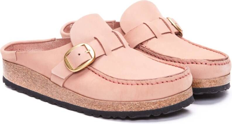 Birkenstock Roze Suède Sliders met Gesp Pink Dames