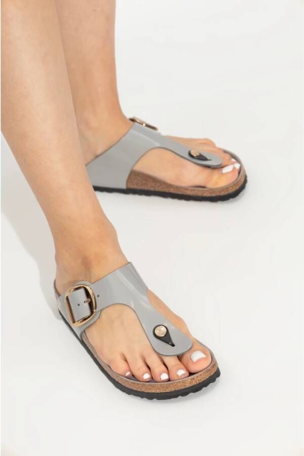 Birkenstock Gizeh Big Buckle Slides Gray Dames