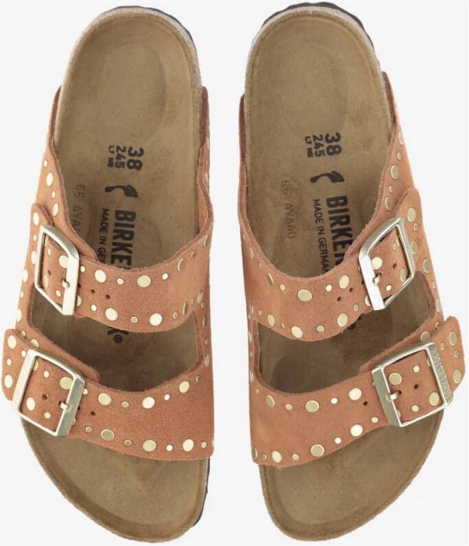 Birkenstock Sandalen met studs en kurkzool Brown Dames