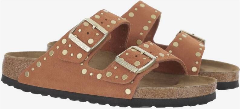 Birkenstock Sandalen met studs en kurkzool Brown Dames