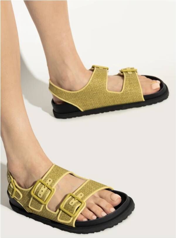 Birkenstock Sandalen Milano Raffia Green Dames