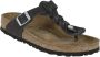 Birkenstock Gizeh Leren Sandalen Gevlochten Zwart Leer Leder - Thumbnail 19