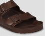 Birkenstock Chocoladebruine Dubbele Band Sandalen Brown Unisex - Thumbnail 18