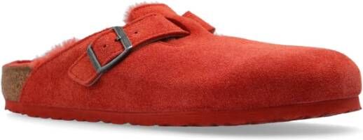 Birkenstock Boston VL Shearling slides Rood Heren