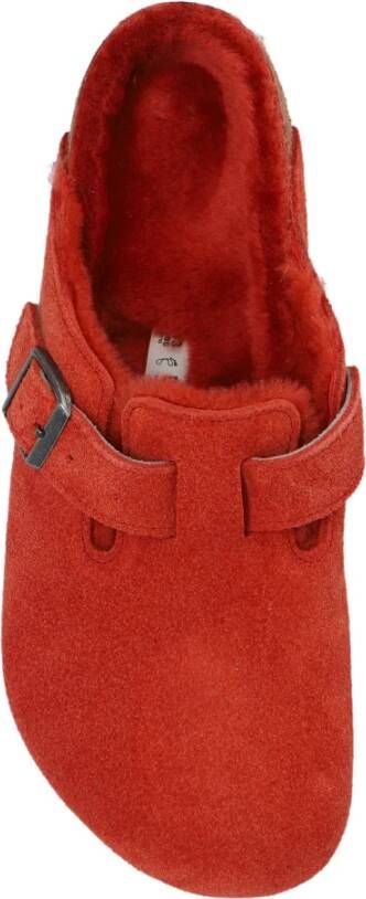 Birkenstock Boston VL Shearling slides Rood Heren