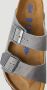 Birkenstock Leren Grijze Sliders Arizona Sfb Leoi Sandalen Grijs Unisex - Thumbnail 7