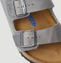 Birkenstock Leren Grijze Sliders Arizona Sfb Leoi Sandalen Grijs Unisex - Thumbnail 9