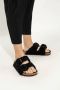 Birkenstock Shearling Sandalen met Dubbele Gespsluiting Zwart Dames - Thumbnail 3