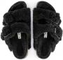 Birkenstock Shearling Sandalen met Dubbele Gespsluiting Zwart Dames - Thumbnail 12