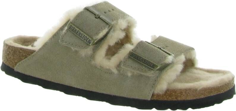 Birkenstock Shearling Arizona Sandalen Beige Dames