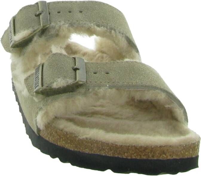 Birkenstock Shearling Arizona Sandalen Beige Dames