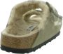 Birkenstock Schapenvacht Voering Open Teen Platte Schoenen Brown Dames - Thumbnail 22