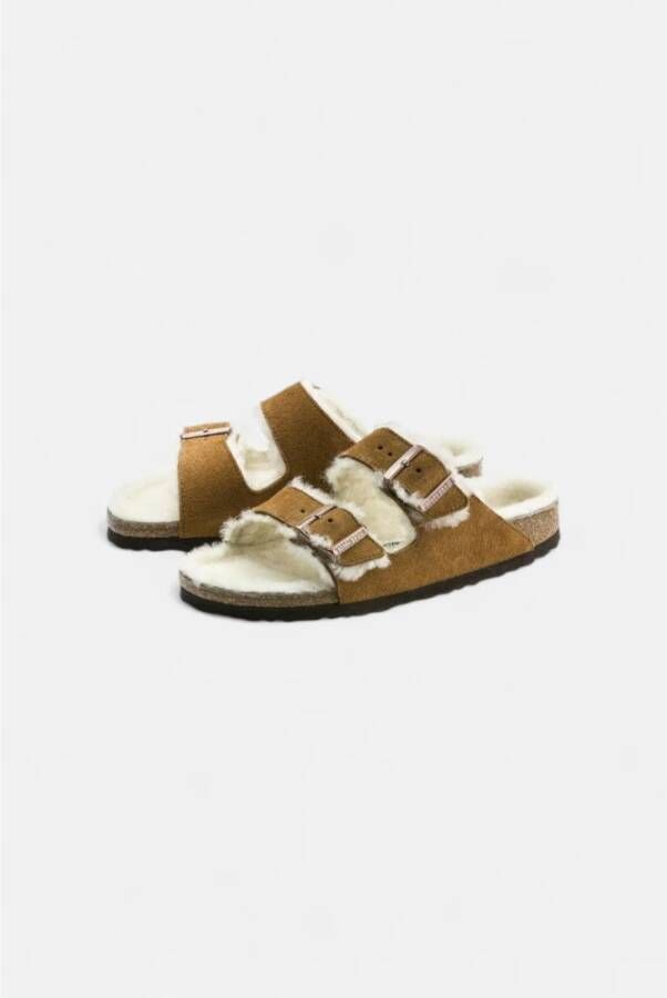 Birkenstock Shearling Arizona Sandalen Brown Heren