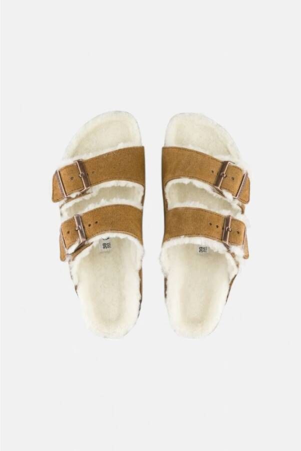 Birkenstock Shearling Arizona Sandalen Brown Heren