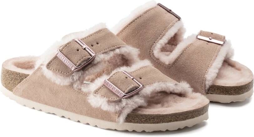 Birkenstock Shearling Arizona Sandalen Roze Dames