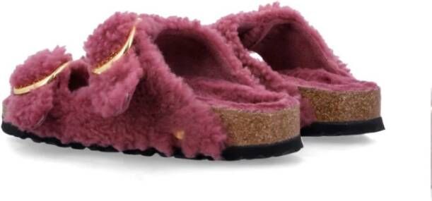 Birkenstock Shearling Big Buckle Sandalen in Berry Crush Pink Dames