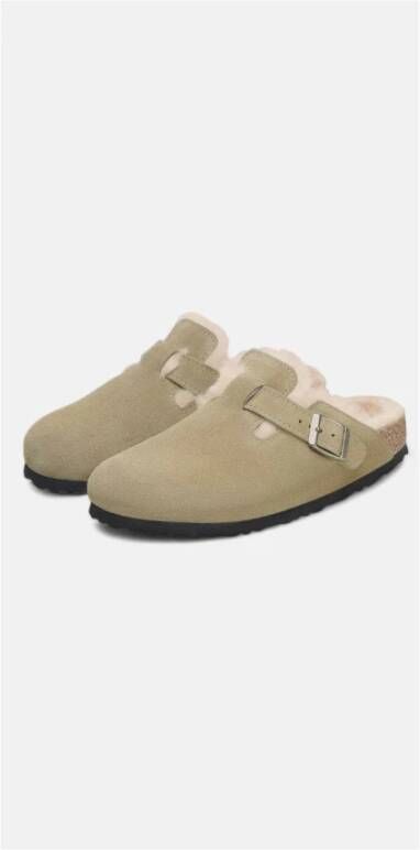 Birkenstock Shearling Boston Model Sandalen Beige Heren