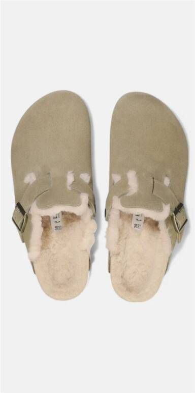 Birkenstock Shearling Boston Model Sandalen Beige Heren