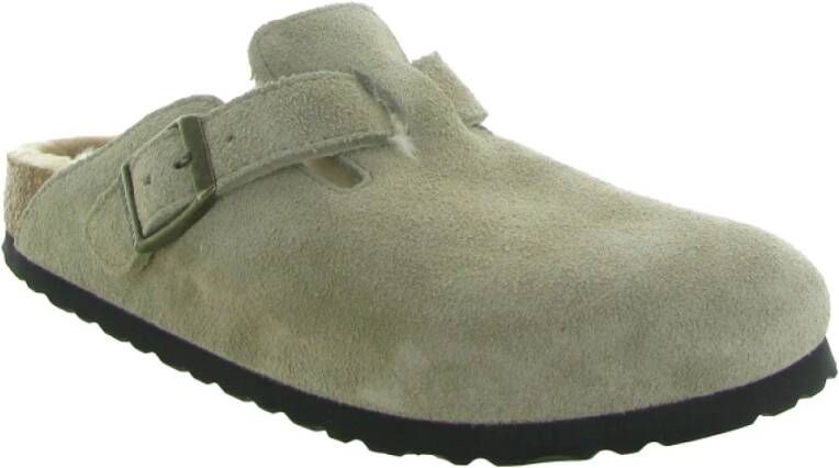 Birkenstock Shearling Damessandalen Boston Stijl Gray Dames