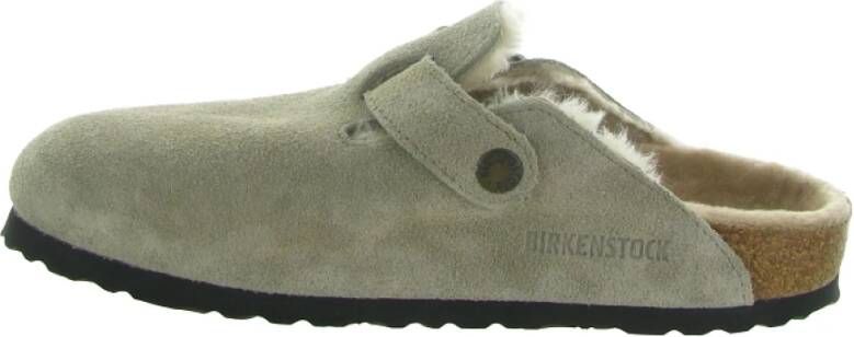 Birkenstock Shearling Damessandalen Boston Stijl Gray Dames