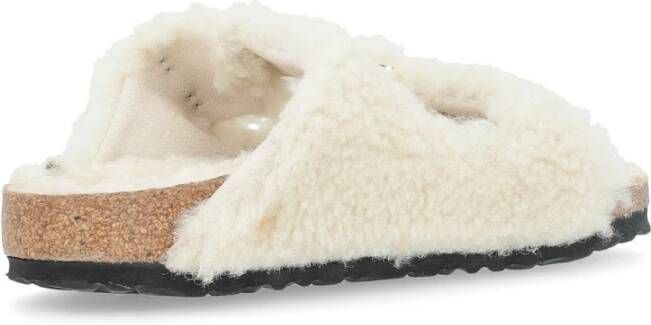 Birkenstock Shearling Gesp Sandalen Beige Dames