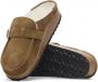 Birkenstock Shearling Mocassin Klomp met Grote Gesp Brown Dames - Thumbnail 3