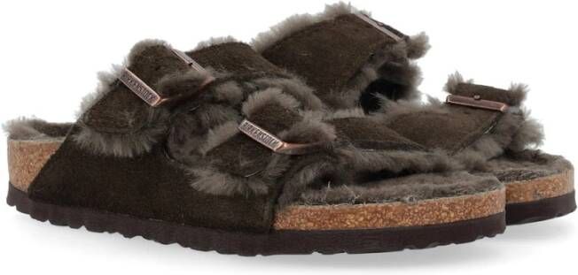 Birkenstock Shearling Mocca Sandalen Black Dames